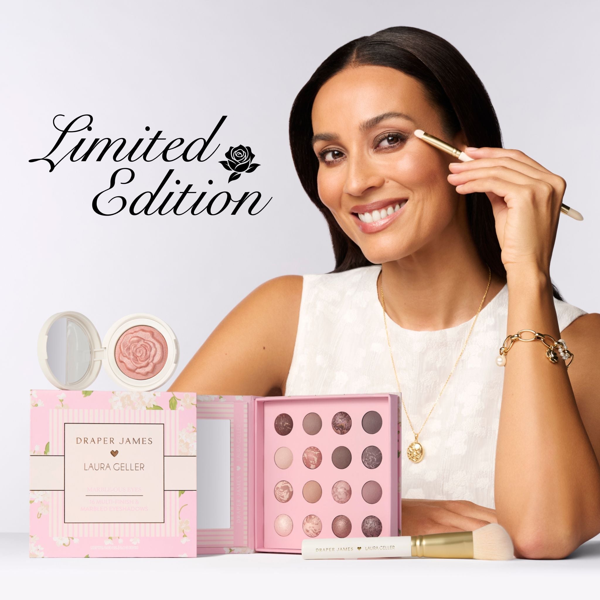 Draper James x Laura Geller  Marble-ous Eyes 16 Multi-Finish & Marbled Eyeshadows