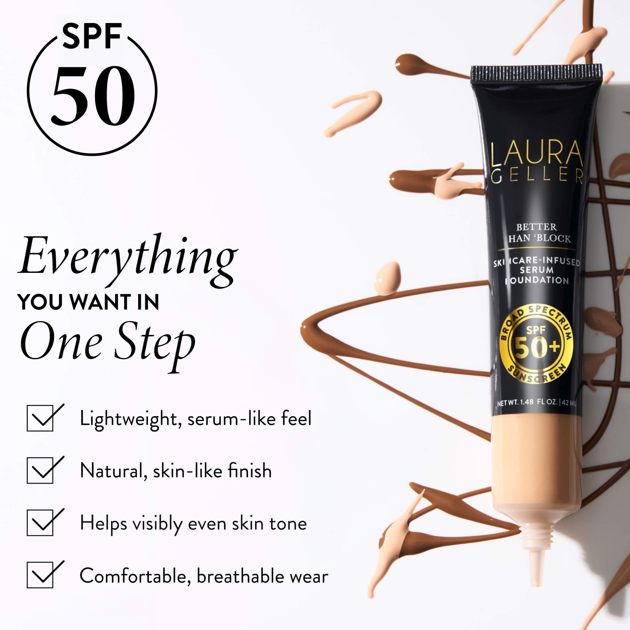 Better Than 'Block Skincare-Infused Serum Foundation with Broad Spectrum SPF 50+