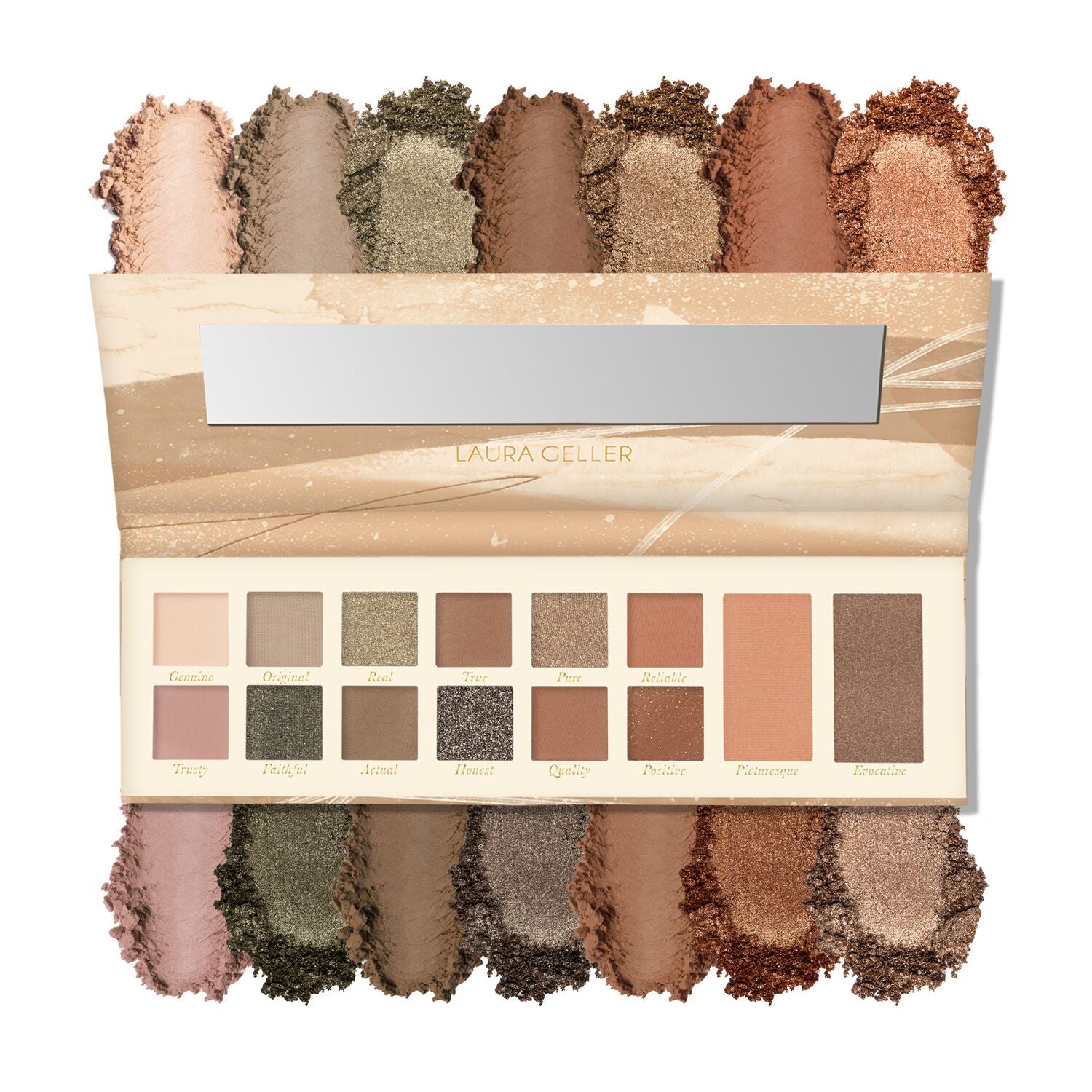 Laura's Essentials Artistic & Authentic 12 Multi-Finish Eyeshadows. 1 Highlighter. 1 Blush